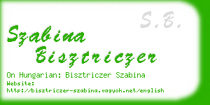 szabina bisztriczer business card